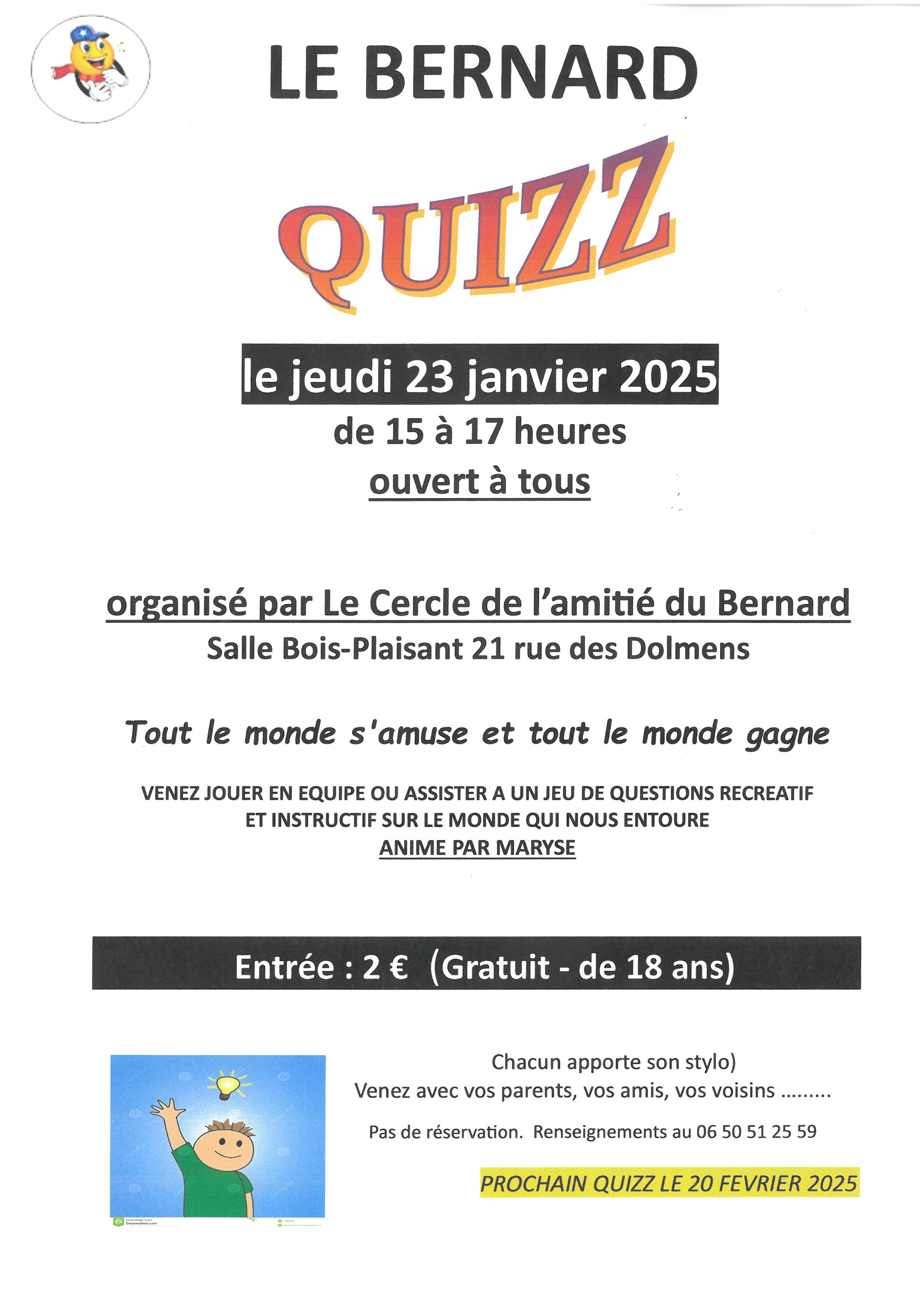 Quiz Du Cercle De Lamiti Ouvert Tous Site De La Commune Du